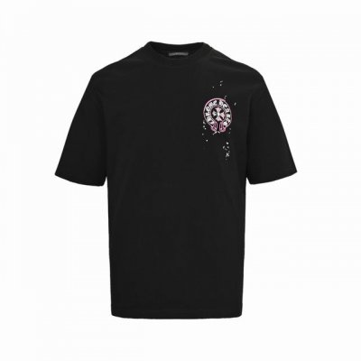 chrome Hearts 克罗心 25Ss 手绘十字架印花短袖 面料采用280克重精梳棉 定制32支1*1螺纹 成衣两遍水洗处理 面料舒适亲肤无异感 定制定染