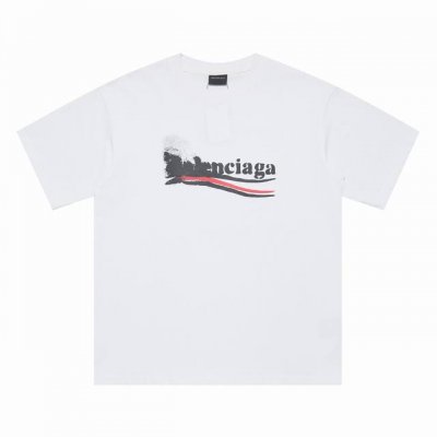 上新 高版本 Balenciaga巴黎世家春夏模糊可乐 数码直喷短袖 购入原版开模打造，全套定制辅料，细节决定成败。 面料：规格采用实打实270G %纯棉 定织
