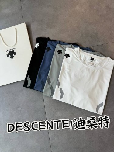 供 Descente 迪桑特 2025年夏季新款 冰丝速干短袖T恤 重磅上新 -Color：黑色 白色 浅灰 灰蓝 -Size：M L Xl 2Xl 3Xl 4