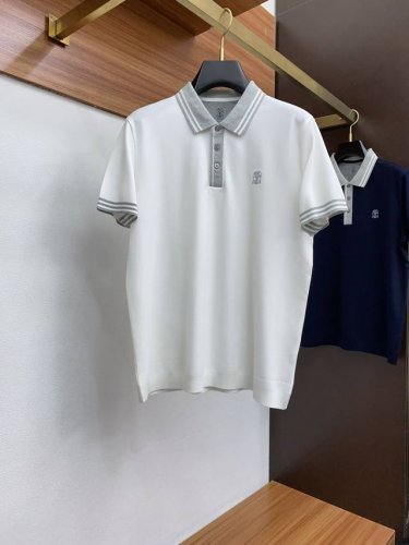 p340 Bc 2025新款男士珠地棉翻领短袖Polo衫 经典商务男装衬衫领 Polo 衫 棉质珠地面料呈现。轻盈柔软的面料经过成衣染色，营造出优雅纹理，中珠面