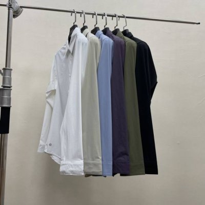 lululemon 露露25夏季新品！男士户外休闲透气速干凉感长袖衬衫！掌柜力荐！观网门店同步！D工厂P出品！客供五金面料！88%锦纶+12%氨纶！面料手感细腻