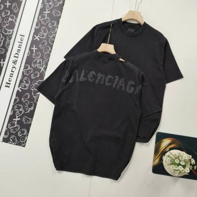 尺码Xs-L掌柜推荐 Balenciaga 巴黎世家 2025 Ss 后背字母Logo水洗磨烂破洞做旧短袖T恤 本市场No.1的质量 真正天花板品质 全部原版开