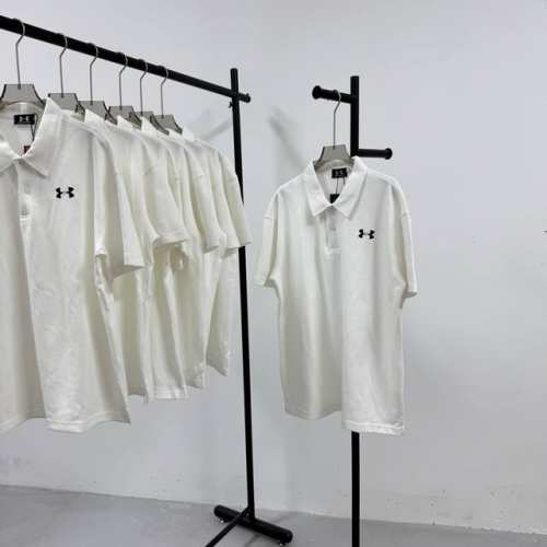 84# Under Armour 安德玛 经典印花小横标 重工艺小标 落肩款纯色polo衬衫领短袖 280克网眼珠地棉 -不上过多吹牛的文案 直接上图上细节 懂