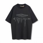 Blcg巴黎世家25Ss 3B新款溶解字母Logo磨破廓形短袖T恤 订染灰白 尺码Size : Xs S M L