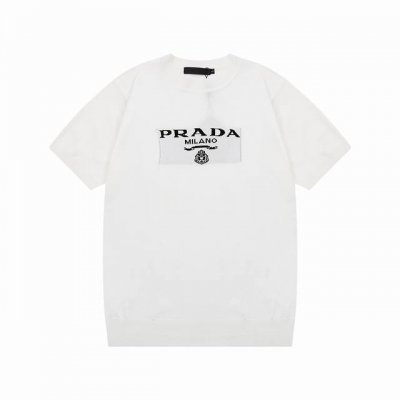 prada 普拉达 字母色织三角标 针织圆领 升级 灵感源自八十年代复古 原版面料 官方同款 polo衫 定制 网纱毛衣针织面料 手感非常舒服 春夏最新砖柜同步