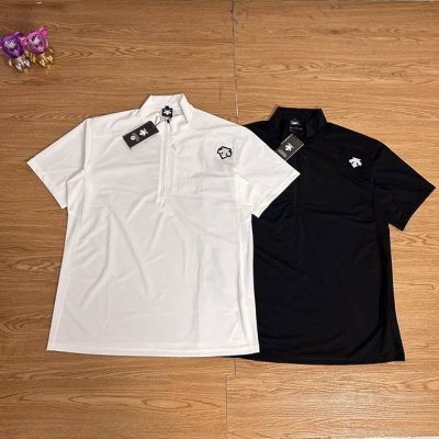 descente迪桑特速干冰丝户外Polo衫短袖 甄选品质 实拍可见 面料采用高品质正品高弹速干面料 面料采用85%锦纶，15%的氨纶，让亲肤感更加舒适 冰感速