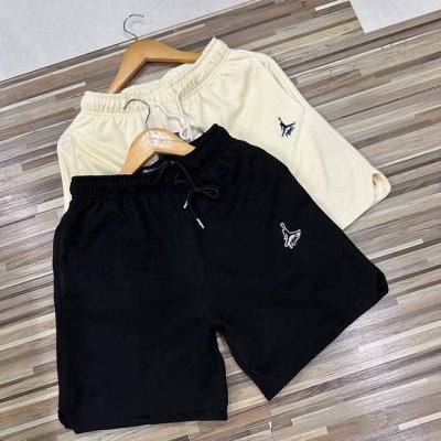 简约风万针刺绣飞人Air刺绣Logo夏天简约百搭风情侣款男女同款男士Nike耐克乔丹Air Jordan男子短裤夏季新款刺绣针织宽松透气吸汗休闲运动五分裤 刺绣