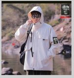 p220 【春季上新】 刺绣Logo 耐克Nike系列，海外秋季限定全新系列连帽冲锋衣防风连帽夹克连帽外套！ : 拼接风经典 诠释个性的涂鸦。卡通潮流风格 街头