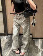 Dior迪奥老花字母提花休闲牛仔裤长裤 款号：25671804412 颜色：灰色 尺码：Sml S腰围64裤长105 M腰围68裤长106 L腰围72裤长107