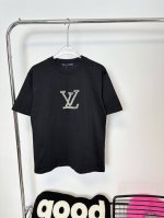 款号 Hmy139# lv 路易威登 珍珠打泡珠情侣款短袖T恤 正儿八经280克纯棉双砂面料 所有面料均已提前做过缩水 品质第一 所见即所得 不会洗一次版型就有