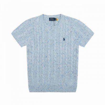 顶级品质 款号：Ds058# 全年不下架 拉夫劳伦Ralph Lauren羊毛混纺小马刺绣Logo麻花针织短袖 拉夫劳伦Ralph Lauren渐变多彩色点百搭