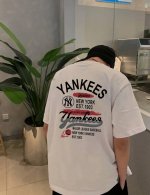 80 mlb Yankees- Ny 纽约1903圆领短袖半袖T恤 面料采用260克纯棉双纱食毛面料 双线二本针压线 久洗不变形 原版定制三标 高端进口印花 随