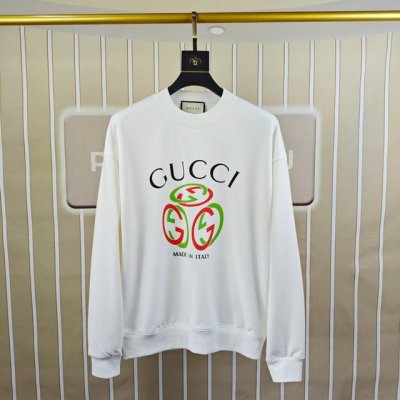 G*Cci 古奇 秋冬新款原单男士休闲卫衣 高端定制 高版本 时尚百搭爆款Os宽松落肩偏大版型印花Logo图案设计 原版进口420克双股纯棉面料 螺纹袖口.领口