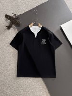 隔天出货 Lv 2025夏季新款 顶级品质 区别通货 重磅推出双纱纯棉面料短袖 春夏走秀款 个性独家款式 男女同款 采用进口定制定染面料 后领锁链底全包肩 过水