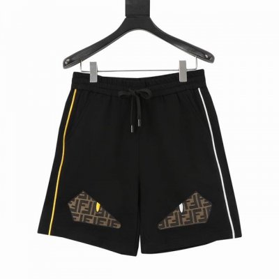 fendi 芬迪 小怪兽眼睛刺绣短裤 面料采用定制面料，订染颜色后整蚀毛处理，对照原版做丝滑超柔处理，布面肌理股线清晰明显，垂感一级棒，做工精致都到达外贸出口标