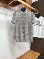 巴宝莉 高端品牌设计高品质短袖衬衫 对版定染面料 上身高级感十足 纯棉竹纤维面料 质量高 码数:M-3Xl