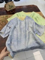 原创上新真丝透孔双面异色萝上衣 两色