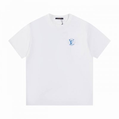 款号T01 Lv 25Ss春夏主题短袖T恤 男女同款 -采用原版280G100%纯棉面料 柔软舒适 螺纹同缸定染零色差 独家品质区别通货 欢迎对比 -颜色： 白