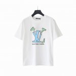 实拍细节图 +尺码表 Louis Vuitton 路易威登 断裂Logo印花短袖T桖 面料：洗水精梳紧密棉盖棉260 柔顺手感 宽松版型设计 男女同款 颜色：黑