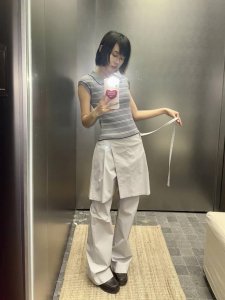 25Sslow Classics多层裤裙Sml 蓝色 浅灰