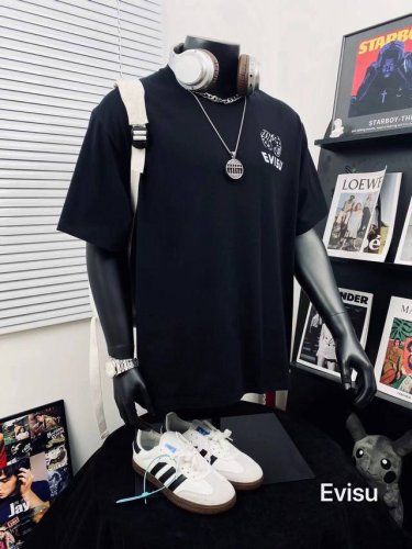 Evisu 福神高版本黑桃达摩和骰子印花男女休闲短袖T恤 不得不推荐一款非常受欢迎的硬货！360克双纱面料 有型 更有质感 夏季你需要这样一件超百搭的T恤看品质