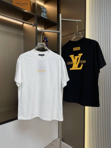 6929# lv设计师款面料270克100%双纱全棉 字母硅胶爆裂痕立体凹凸工艺设计 尺码S M L Xl