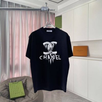 香奈儿 Chanel2025夏季新款 双C字母Logo印花 短袖T恤 定制面料300G 男女同款 尺码：S M L Xl Xxl 五个码 颜色：黑色 白色 粉红
