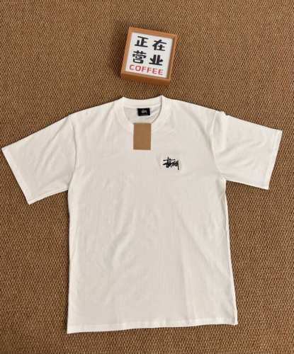 顶端刺绣品质Stussy 斯图西基础款短袖宽松男女同款情侣款 采用抗菌260克新疆长绒棉重磅面料 透气舒适 怎么洗都不起球透气轻柔的短袖，让您穿着舒适一整天！