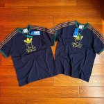 adidas Originals X Brain Dead 三叶草脑死亡联名款 Ss25 植绒图案 绣花 Logo字母三条纹短袖T恤 海军蓝色 首发毒原版购入