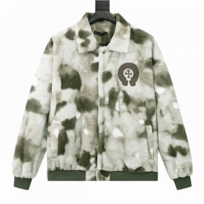款号Y619 Chromehearts 克罗心 刺绣字母迷彩羊羔毛拼接棒球服外套 渠道精品 潮男潮女Zui爱的棒球服夹克，市场各级版本都有 细节你们一定要对比
