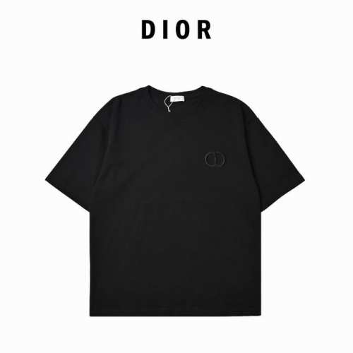 Dio*迪奥* 2025春夏款 经典银线字母Cd刺绣个性Logo 定制双纱平纹纯棉面料 短袖T恤 男女同款 003 尺码： S --Xxl