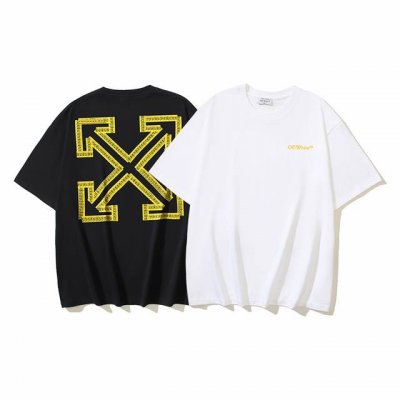 1155# Off-White纯棉260G重磅卷尺箭头标尺胶带印花短袖T恤 黑色 白色 S M L Xl