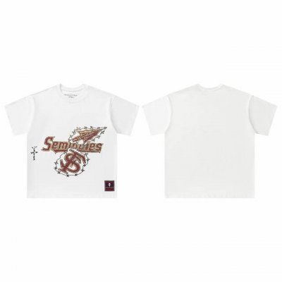 t8812 顶级品质 Travis Scott X Mitchell X Ness Florida State University Logo印花短袖 做工精美