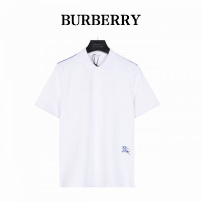Burberry 巴宝莉 侧边线条下摆战马polo短袖 采用100%棉双面珠地面料，拆解纱线分析，订织蜂窝四角网眼胚布，衣领为双系统提花定织扁机制成，有弹性，不