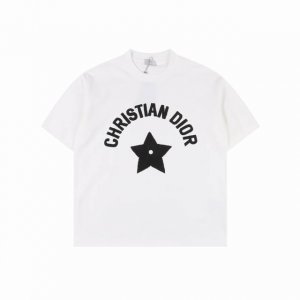 dior 迪奥 25Ss 五角星短袖T恤 面料采用定制240G 26支特滑双股精棉平纹高密无尘全棉布料 前幅高密度加厚 走线平整 代工品质 全套定制辅料 尺码
