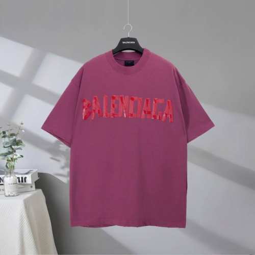b179# 市场顶级品质 Balenciaga 巴黎世家2025Ss 美纹纸字母胶带磨破做旧短袖T恤 印花采用进口椭圆机印花工艺 市场顶级的质量 官网品质 罗纹
