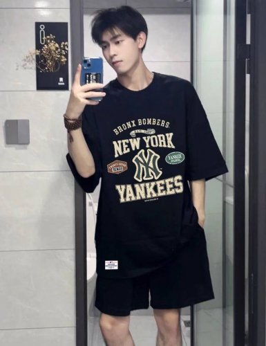 Mlb Yankees-Ny复古1903圆领短袖半袖T恤 面料采用260克纯棉双纱食毛面料 双线二本针压线 久洗不变形 原版定制三标 高端进口印花 随意水洗 情