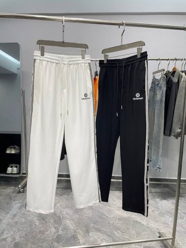 C26-Lulu25Ss春夏新款优质纯棉材质抽绳休闲裤 男士字母Logo立体发泡印花直筒运动休闲长裤 贸易公司渠道稀出 领先官网发售 一款集时尚与舒适于一身的精