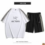 Arc Teryx始祖鸟 独家实拍上新夏季高品质短袖运动套装三条杠短套装运动套装户外运动套装加大码拼色套装短袖短裤夏季T恤两件套 本季主打 货源充足 放心主推