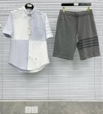 衬衫 色织竖条纹拼接短袖衬衫 定织定染竖条纹纯棉牛津纺面料；对角拼接撞色冲击眼球，一眼就吸金的款式 夏季必入款式； 码数：0 1 2 3 4