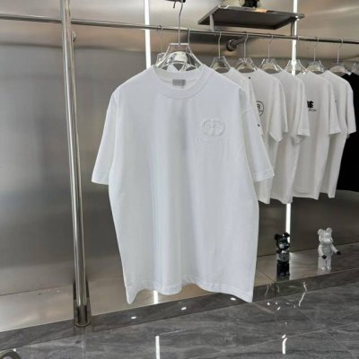 Dior迪奥2025Ss新款字母珠片绣花情侣休闲短袖T恤 最高版本 定制面料290克双纱 字母珠片绣花立体工艺设计 辅料 开模原版过鉴定领标100%真丝洗水标