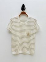 Marini Re亚麻针织条纹短袖上衣 代工厂p出品 夏季新品 单品以苏格兰传统为灵感 通过意大利艺术家pietro Ruffo的Dr Around The W