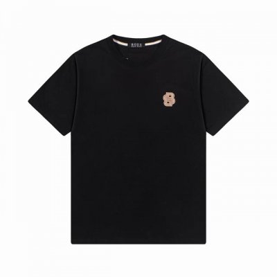 高版本 25Ss 新款 Boss专柜同款 70支双丝光棉 双B刺绣短袖T恤 1:1官网同步 码数：M一3Xl 颜色：红色 黑色