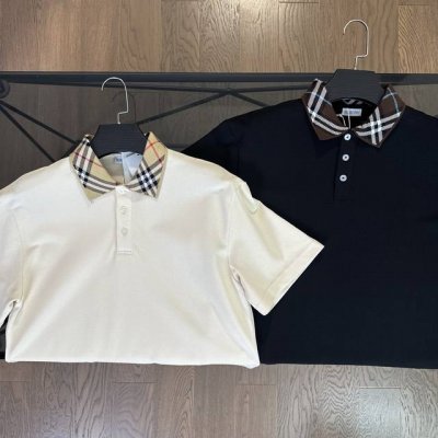 巴宝莉 Burberry 2025夏季新格纹设计短袖T恤polo衫 经典印花字母polo，简约时尚，40支双纱珠地棉拉架定制面料，舒适透气，面料柔软，手感细腻，