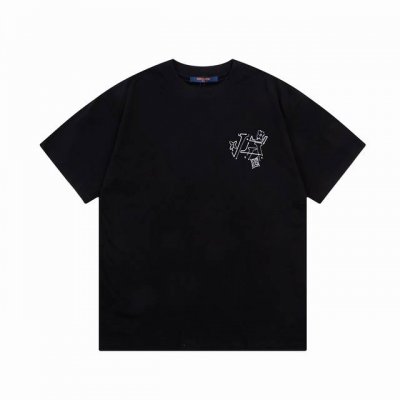 Lv Louis Vuitton 路易威登 虚线连线字母印花 大Logo标识精致升级，灵感源自八十年代复古 原版面料 官方同款 短袖T恤 260克同缸染面料 手