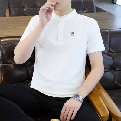 fila 斐乐春夏情侣款古巴领三粒扣棉质户外短袖薄款运动服长袖T恤。 棉涤混纺面料 86.3%棉，13.7%新型聚酯纤维 ，微弹，柔软舒适透气。Ins复古古巴领