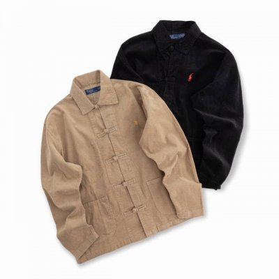 拉夫劳伦Ralph Lauren 新中式唐装老钱风盘扣衬衫 一件衣服解锁两种风格 新中式与老钱风撞在一起 棉质盘扣 细棱纹灯芯绒 手感柔软 穿着舒适 精致Log