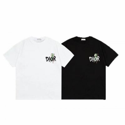 上新款号： D1019 Dior 迪奥 2025Ss印花字母短袖T恤 -面料：260G双纱纯棉短袖，配套320G纯棉罗纹 原版面料 官方同款 男女同款 颜色：黑