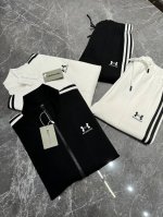 上衣 裤子 Balenciag*A联名款.安德玛运送超高品”2025S新款运动天丝套装.男女同款！休闲运动风格.安德玛与巴黎新推系列将条纹织带巧妙融入运动装设计