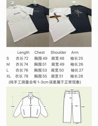 Burberry字母滑板圆领短袖